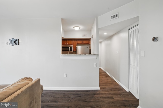 1001 Randolph St N Unit 523, Arlington, VA 22201 - corridor with dark wood-type flooring and baseboards