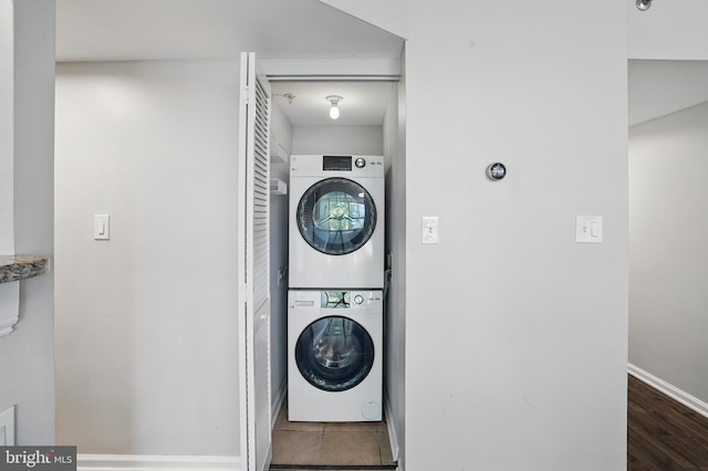 1001 Randolph St N Unit 523, Arlington, VA 22201 - washroom with estacked washer and dryer and baseboards