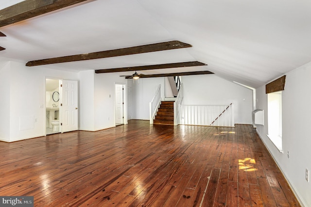 6908 S Roxbury Mill Rd, Spotsylvania, VA 22551 - unfurnished living room featuring ceiling fan, hardwood / wood-style floors, and baseboards