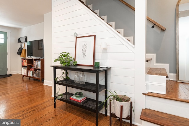 7 High St, Phoenixville, PA 19460 - stairway featuring wood finished floors and baseboards