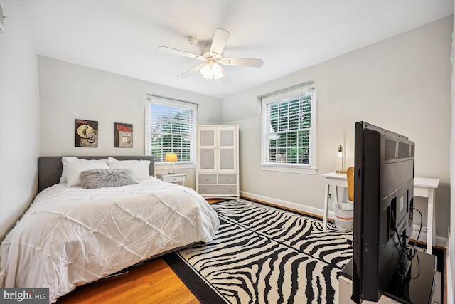 7600 Charleston Dr, Bethesda, MD 20817 - bedroom featuring wood finished floors and ceiling fan