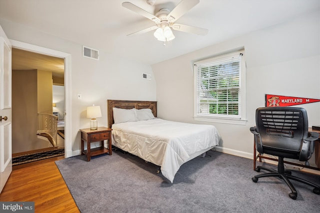 7600 Charleston Dr, Bethesda, MD 20817 - bedroom featuring wood finished floors and a ceiling fan