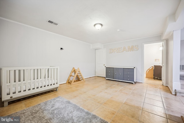 7600 Charleston Dr, Bethesda, MD 20817 - spare room featuring light tile patterned floors and crown molding