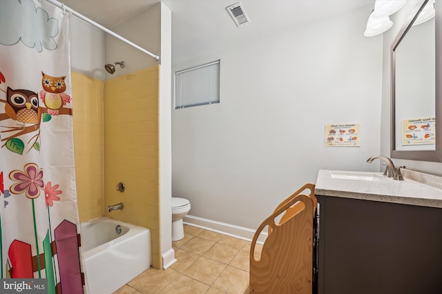 7600 Charleston Dr, Bethesda, MD 20817 - full bathroom with tile patterned flooring, vanity, and shower / tub combo with curtain