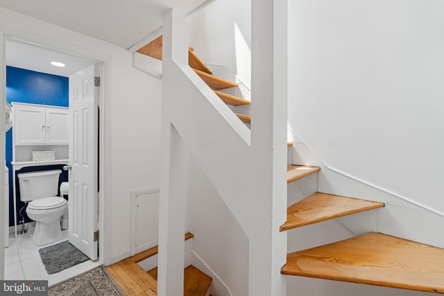 718 Addison St Unit B, Philadelphia, PA 19147 - staircase featuring wood finished floors