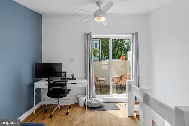 718 Addison St Unit B, Philadelphia, PA 19147 - office area with wood finished floors and a ceiling fan