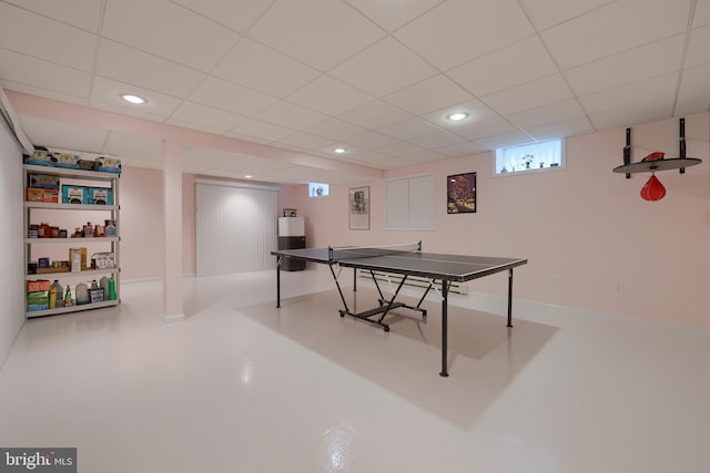 1350 Hyde Park Dr, Lancaster, PA 17601 - game room with a drop ceiling, baseboards, and recessed lighting