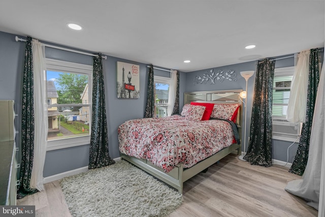 827 W 2nd St, Florence, NJ 08518 - bedroom featuring baseboards, multiple windows, wood finished floors, and recessed lighting