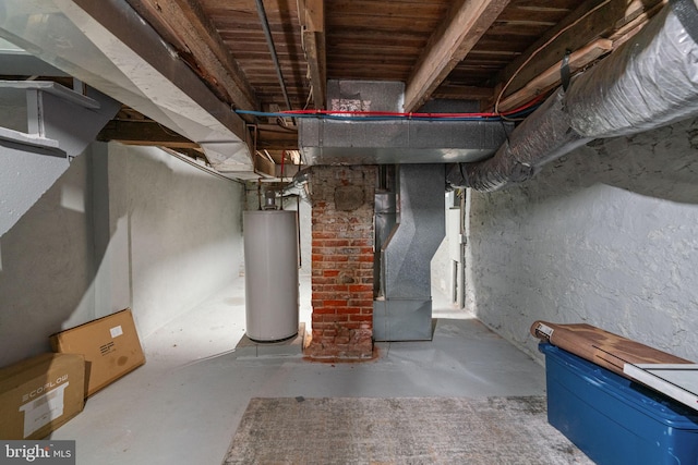 827 W 2nd St, Florence, NJ 08518 - unfinished basement with water heater and heating unit