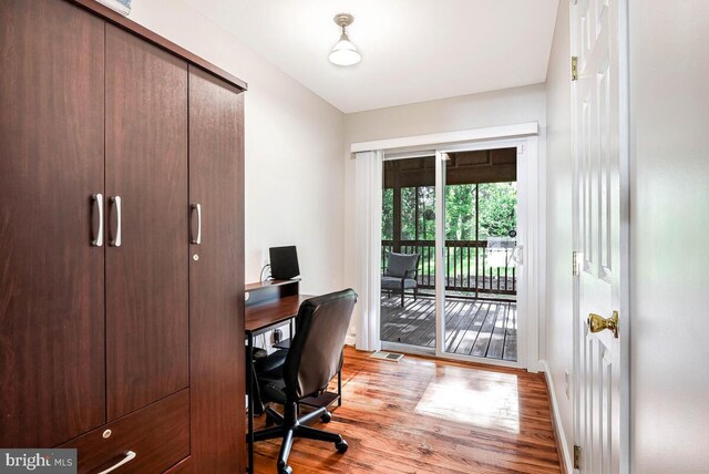 4406 Roundhill Rd, Alexandria, VA 22310 - office area with wood finished floors and baseboards