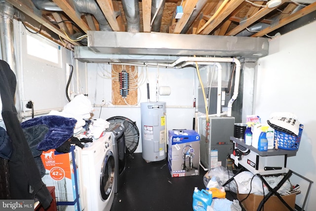386 Braddock Rd, Smyrna, DE 19977 - below grade area featuring electric water heater and washer / dryer