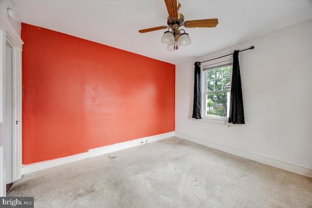 344 Clearbrook Ave, Lansdowne, PA 19050 - carpeted empty room with baseboards, a ceiling fan, and a smoke detector
