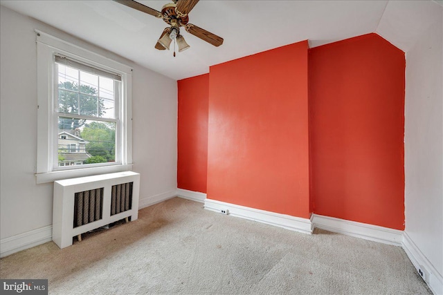 344 Clearbrook Ave, Lansdowne, PA 19050 - carpeted spare room with radiator, a ceiling fan, and baseboards