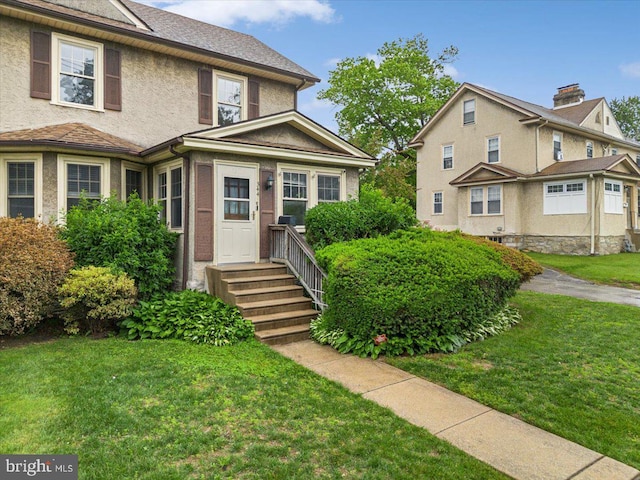 344 Clearbrook Ave, Lansdowne, PA 19050 - view of front of home featuring a front lawn and stucco siding