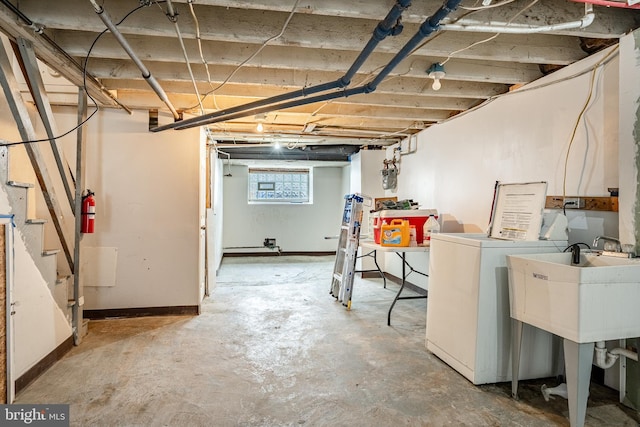 4749 Marple St, Philadelphia, PA 19136 - basement featuring washer and clothes dryer