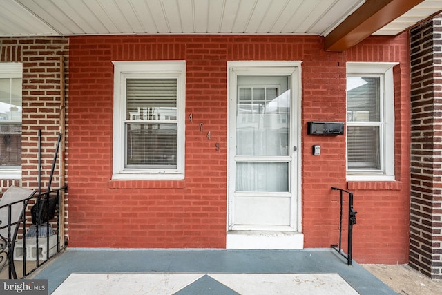 4749 Marple St, Philadelphia, PA 19136 - property entrance featuring brick siding