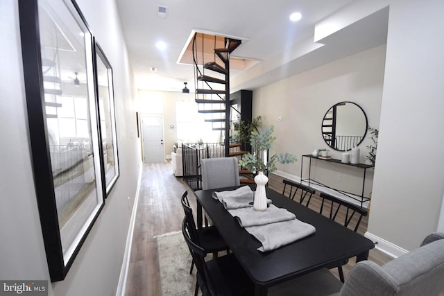 2116 E Hoffman St, Baltimore, MD 21213 - dining area with wood finished floors and baseboards