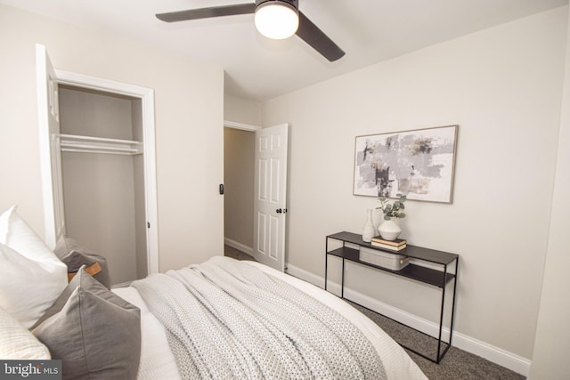 2116 E Hoffman St, Baltimore, MD 21213 - carpeted bedroom with a closet and a ceiling fan