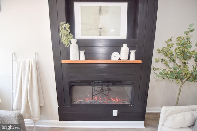 2116 E Hoffman St, Baltimore, MD 21213 - detailed view of a glass covered fireplace and wood finished floors