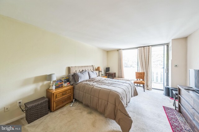 6101 Edsall Rd Unit 702, Alexandria, VA 22304 - bedroom with light colored carpet, access to exterior, and expansive windows