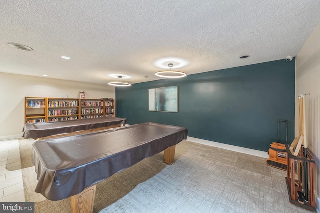6101 Edsall Rd Unit 702, Alexandria, VA 22304 - rec room featuring a textured ceiling, billiards table, baseboards, and recessed lighting