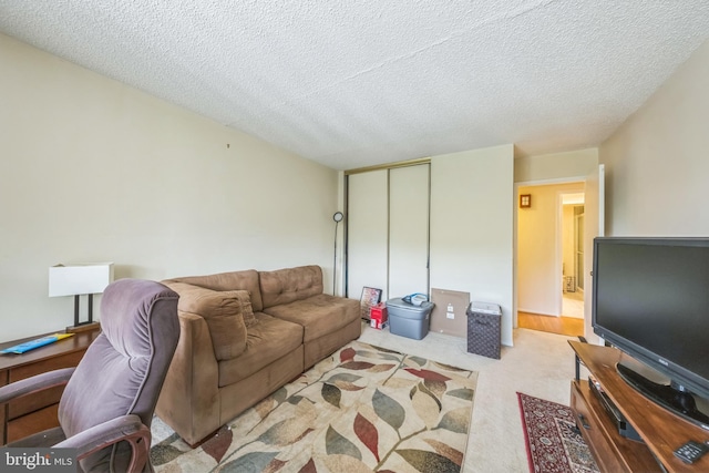 6101 Edsall Rd Unit 702, Alexandria, VA 22304 - carpeted living room featuring a textured ceiling