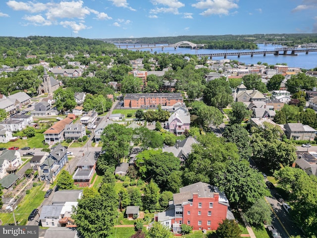 212 S Union Ave, Havre De Grace, MD 21078 - aerial perspective of suburban area featuring a notable bridge and a large body of water