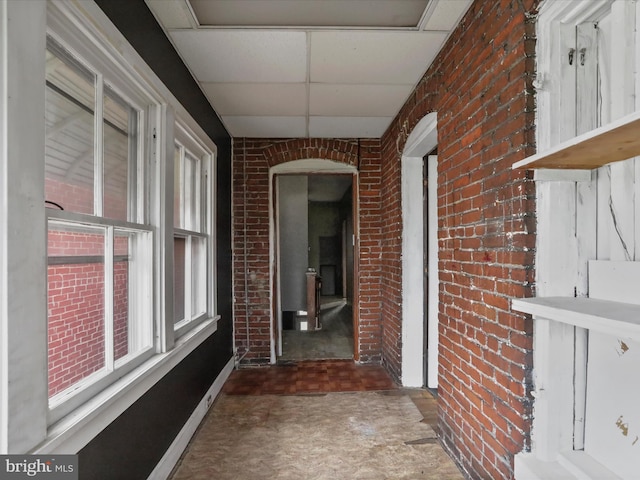 16 Avalon Ave, Hagerstown, MD 21740 - corridor featuring a drop ceiling and brick wall