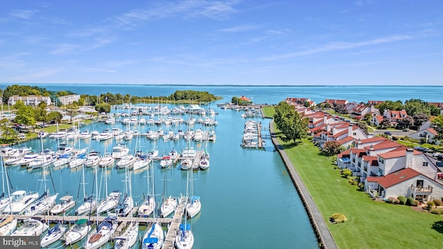 15 Queen Anne Way Unit E, Chester, MD 21619 - drone / aerial view of a marina and a nearby body of water