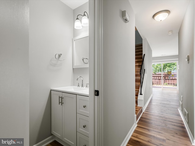237 Kimberly Way, Winchester, VA 22601 - bathroom with wood finished floors, vanity, and baseboards