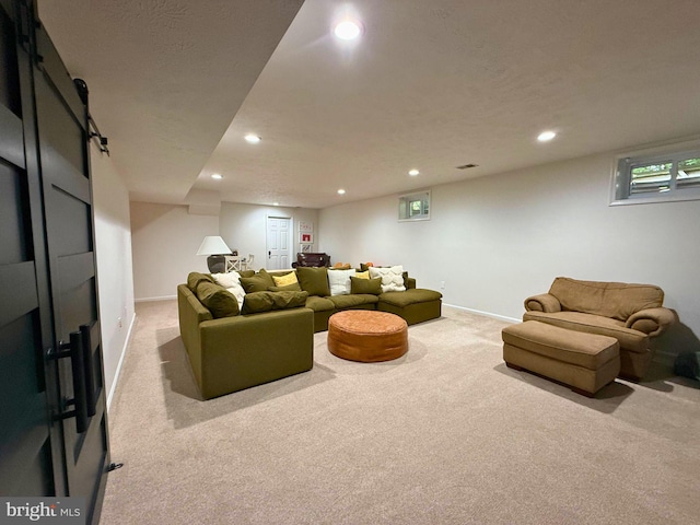 10000 Manor Pl, Fairfax, VA 22032 - living area featuring carpet flooring, recessed lighting, and baseboards