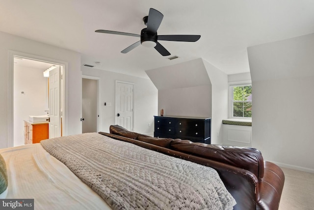 10000 Manor Pl, Fairfax, VA 22032 - carpeted bedroom featuring baseboards, ceiling fan, and ensuite bathroom