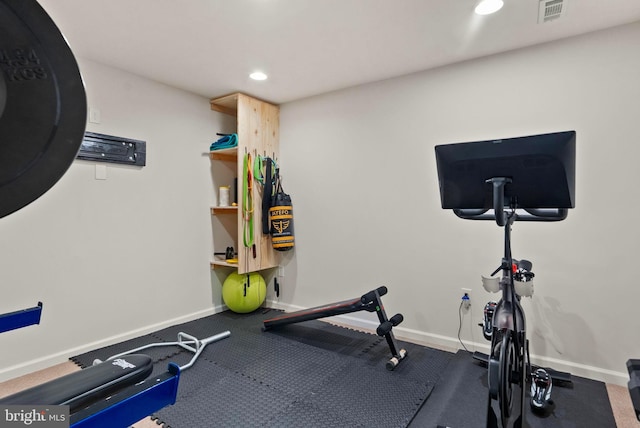 10000 Manor Pl, Fairfax, VA 22032 - workout room with baseboards and recessed lighting