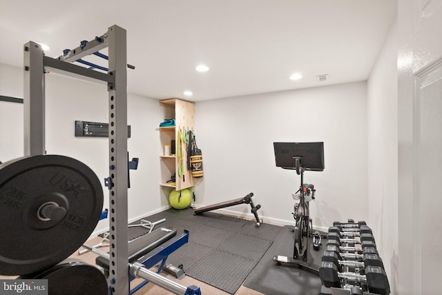 10000 Manor Pl, Fairfax, VA 22032 - workout area featuring recessed lighting and baseboards