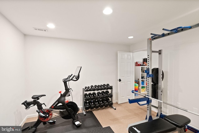 10000 Manor Pl, Fairfax, VA 22032 - workout room featuring recessed lighting, baseboards, and carpet