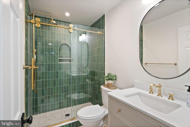 10000 Manor Pl, Fairfax, VA 22032 - bathroom with toilet, vanity, and tiled shower