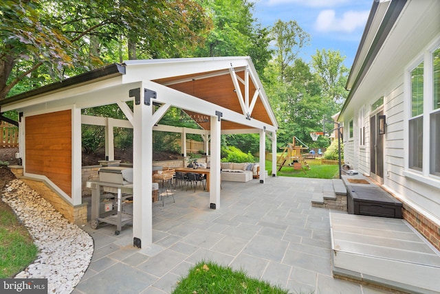 10000 Manor Pl, Fairfax, VA 22032 - view of patio / terrace featuring an outdoor hangout area, a gazebo, and a playground
