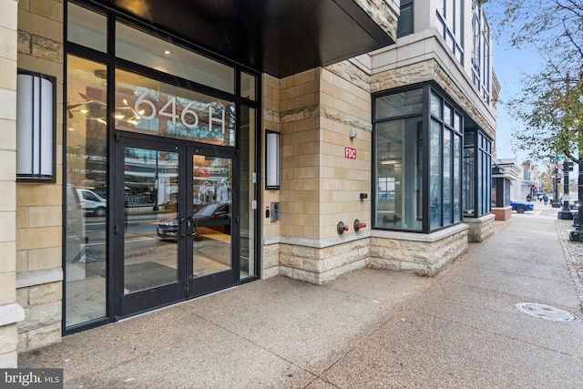 646 H St NE Unit 405, Washington, DC 20002 - entrance to property featuring stone siding and french doors
