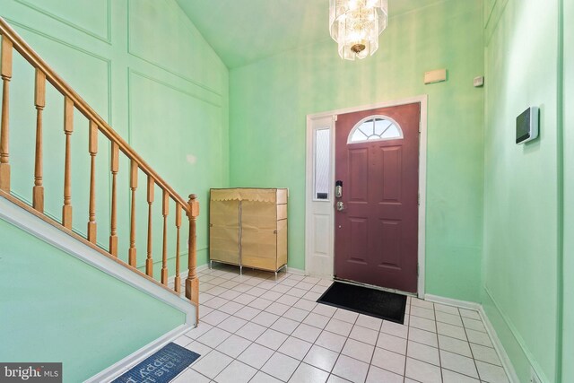 59 Sassafras Dr, Lumberton, NJ 08060 - entrance foyer featuring light tile patterned floors, stairs, and baseboards