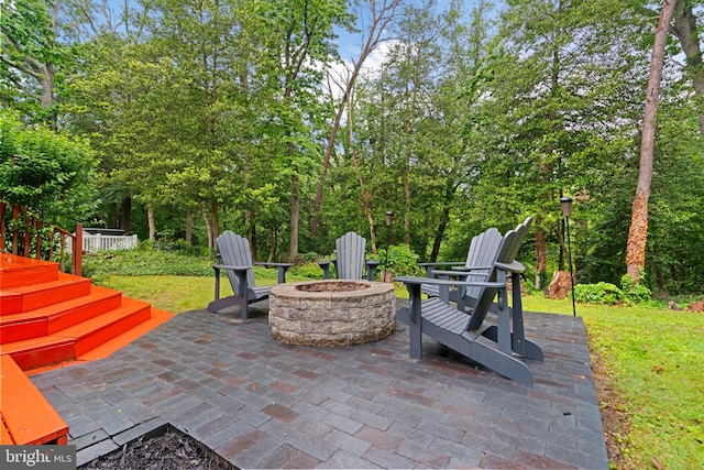 260 Whistling Pine Rd, Severna Park, MD 21146 - view of patio / terrace with an outdoor fire pit