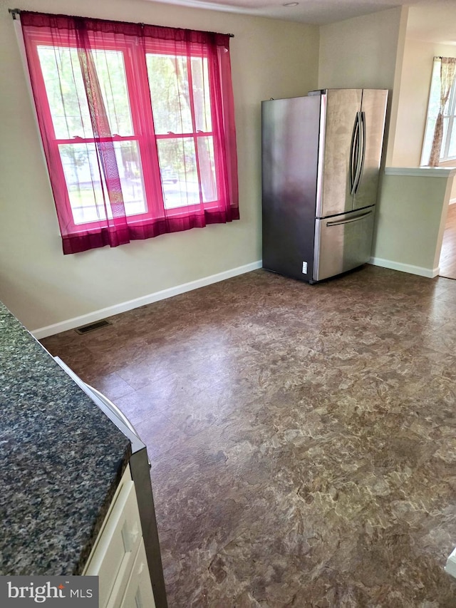 2404 Woodlea Dr, Joppa, MD 21085 - kitchen with freestanding refrigerator and baseboards