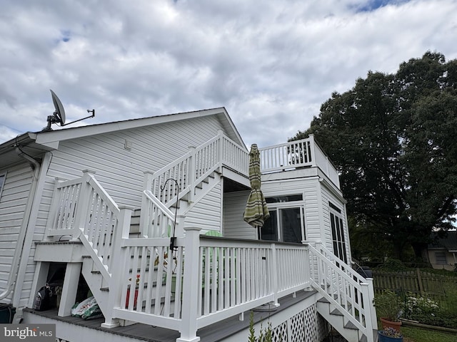 527 Monroe Bay Ave, Colonial Beach, VA 22443 - rear view of property featuring stairway and a deck