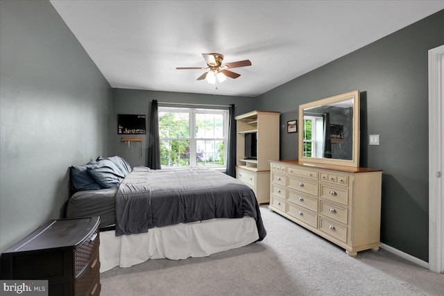 503 Oswego Ct, Mount Laurel, NJ 08054 - bedroom with light carpet, a ceiling fan, and baseboards