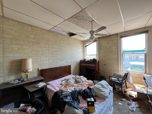 3606 Harlem Ave, Baltimore, MD 21229 - bedroom featuring a drop ceiling and ceiling fan
