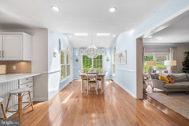 253 Lantern Ln, Gulph Mills, PA 19428 - dining room with light wood-style flooring, baseboards, and recessed lighting