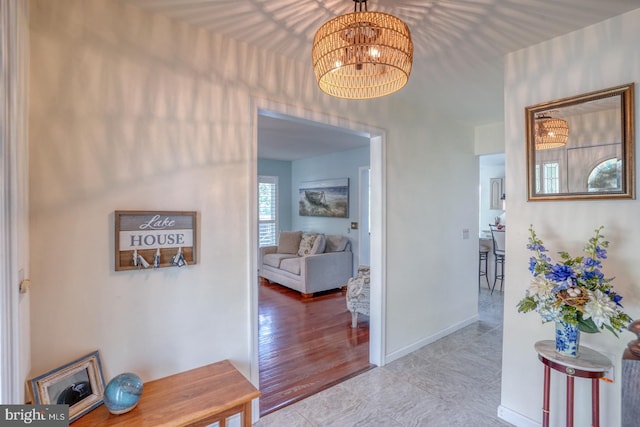 45 S Shore Dr, Dover, DE 19901 - hall featuring a chandelier