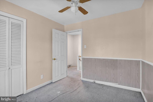 7175 Lee Ave, Pennsauken, NJ 08110 - unfurnished bedroom featuring carpet, a closet, ceiling fan, and baseboards