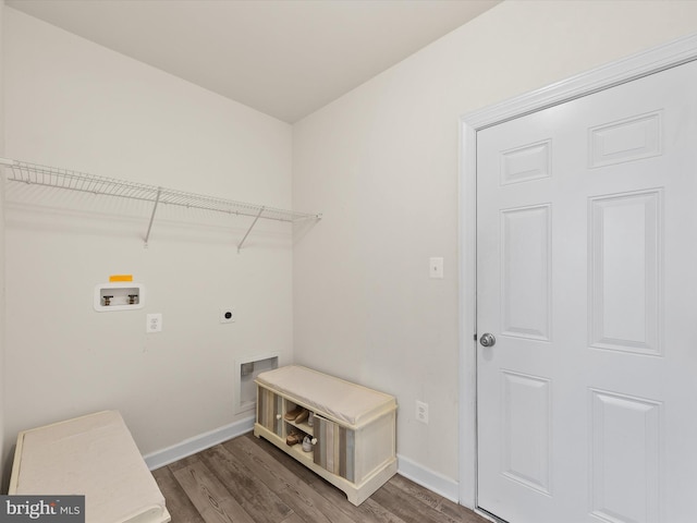 41 Beach Club Ave, Ocean View, DE 19970 - laundry area with hookup for an electric dryer, washer hookup, wood finished floors, and baseboards