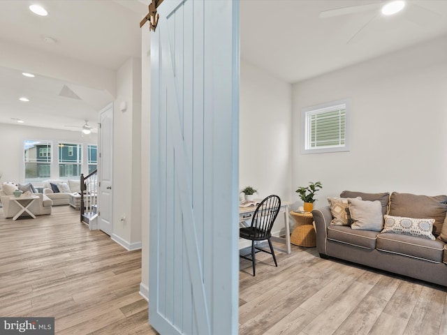 41 Beach Club Ave, Ocean View, DE 19970 - office area with ceiling fan, light wood finished floors, recessed lighting, and baseboards