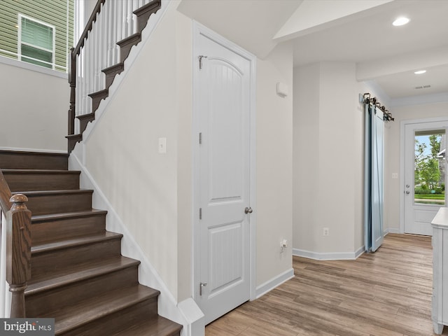41 Beach Club Ave, Ocean View, DE 19970 - stairway with wood finished floors, recessed lighting, and baseboards